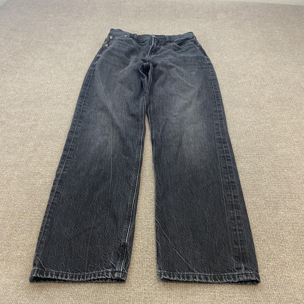 American Eagle Boyfriend Jeans Womens 00 Charcoal Wash Mid Rise Stretch Denim